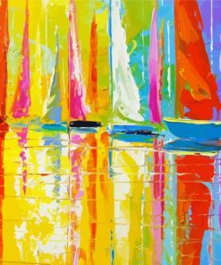 rainbow sailboats paint by number