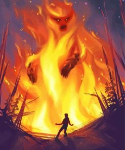 Scary Bear Fire Art Paint By Number