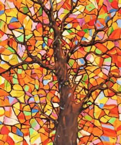 Stained Glass Colorful Tree Art Paint By Number