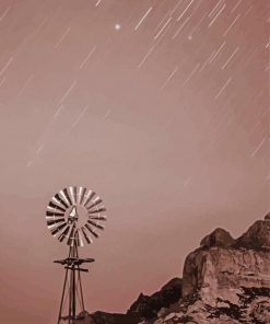 Vintage Western Windmill Paint By Number