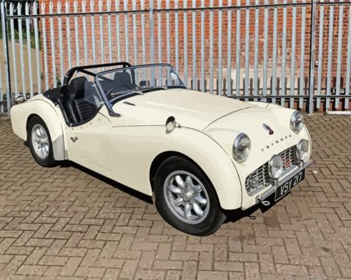 White Triumph TR3A Paint By Number