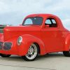 Red Willys Coupe Car Paint By Number