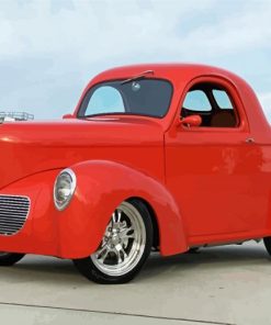 Red Willys Coupe Car Paint By Number