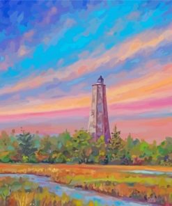 Sunset At Bald Head Lighthouse Paint By Number