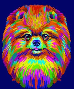 Adorable Colorful Pomeranian Paint By Number