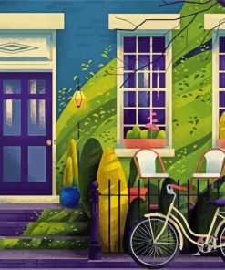 Beautiful Illustration House Paint By Number