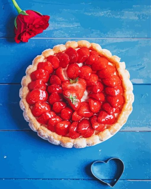 Delicious Strawberry Pie Paint By Number