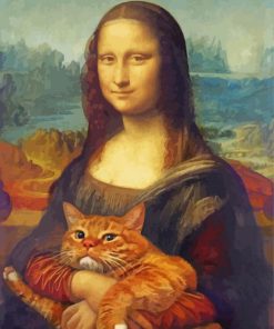 Mona Lisa With Yellow Fat Cat Paint By Number