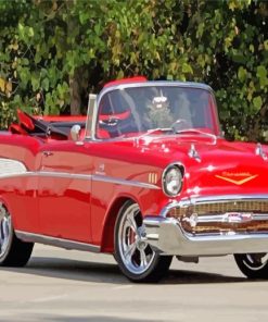 Red 1957 Chevy Paint By Number