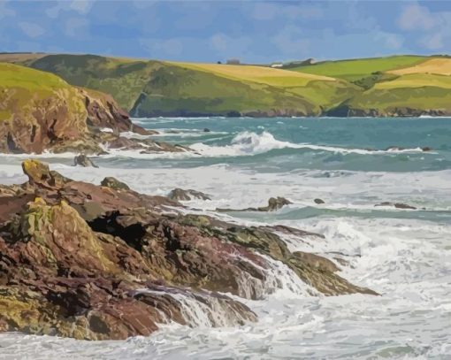 Daymer Bay Seascape Paint By Numbers